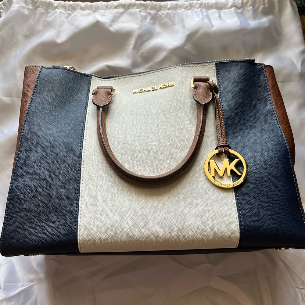 'Mk' Sutton Center Stripe Large Satchel - image 3